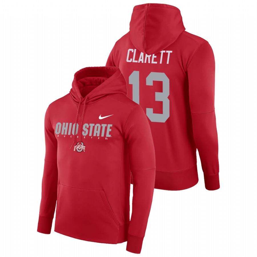 Ohio State Buckeyes Men's NCAA Maurice Clarett #13 Scarlet Facility Performance Pullover College Football Hoodie VXL0049VE
